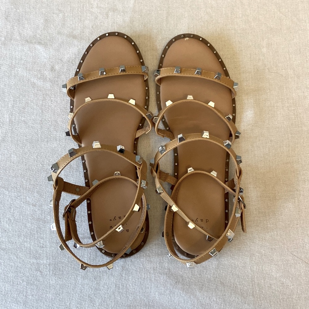 Target A New Day Sandels- Size 8, Silver and Tan